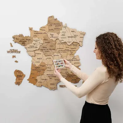 Autres décorations murales - Carte en bois de la France - Or M Prime Plus - ENJOY THE WOOD