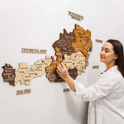 Other wall decoration - Wooden Map of Austria - Multicolor L Blank - ENJOY THE WOOD