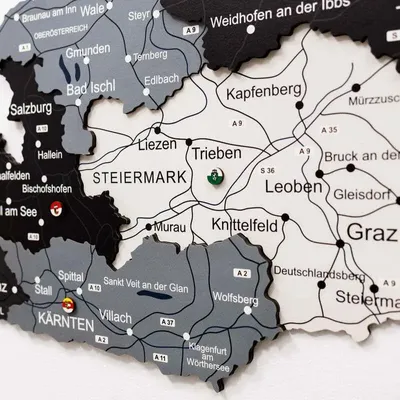 Other wall decoration - Wooden Map of Austria - Nordik S Prime Plus - ENJOY THE WOOD