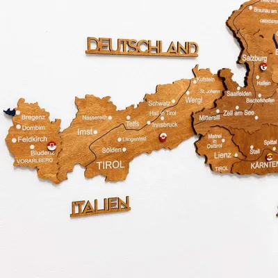 Other wall decoration - Wooden Map of Austria - Oak M Blank - ENJOY THE WOOD