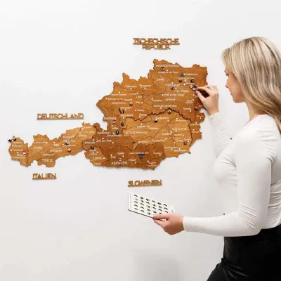 Other wall decoration - Wooden Map of Austria - Oak S Prime - ENJOY THE WOOD