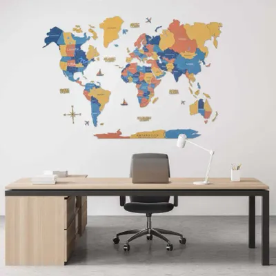 Autres décorations murales - Carte du Monde en Bois 2D Indie XL - ENJOY THE WOOD