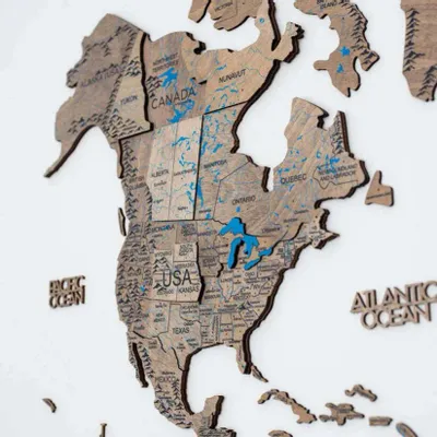 Autres décorations murales - Carte du monde en bois 3D Prime Plus Terra L - ENJOY THE WOOD