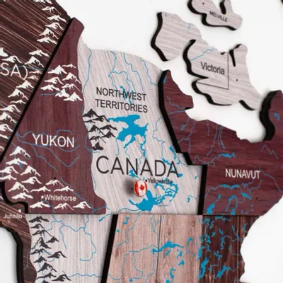 Other wall decoration - 3D Wooden World Map Prime Cappucino 3XL - ENJOY THE WOOD