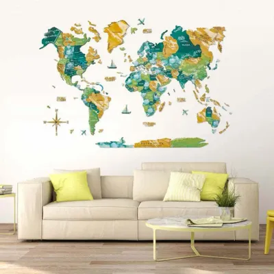 Other wall decoration - 3D Wooden World Map Prime Surface 3XL - ENJOY THE WOOD