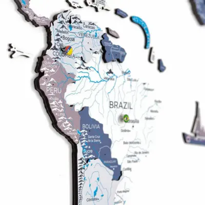 Autres décorations murales - Carte du Monde en Bois 3D Prime Plus Cruise XL - ENJOY THE WOOD