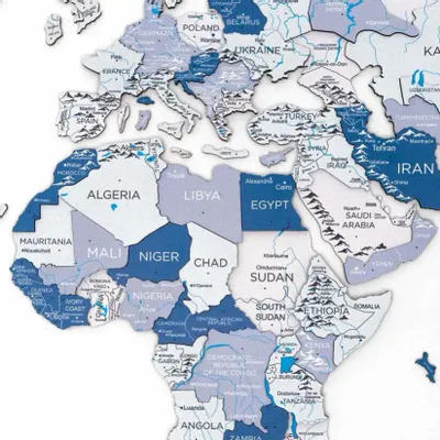 Autres décorations murales - Carte du Monde en Bois 3D Prime Plus Aqua L - ENJOY THE WOOD