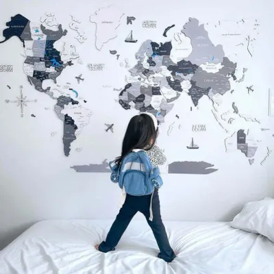 Autres décorations murales - Carte du Monde en Bois 3D Prime Nordik 2XL - ENJOY THE WOOD