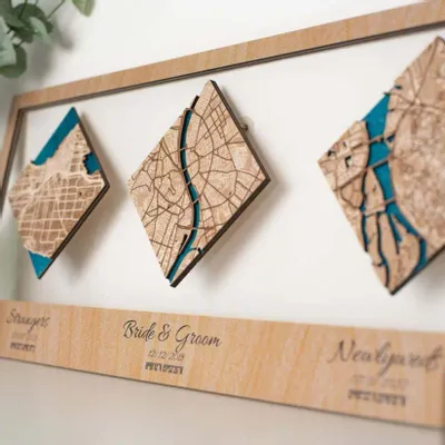 Other wall decoration - 3D Acrylic City Plan 3 L Light - ENJOY THE WOOD