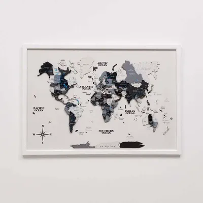 Other wall decoration - 3D Wooden Panel World Map Colored Nordik M Ocean - ENJOY THE WOOD