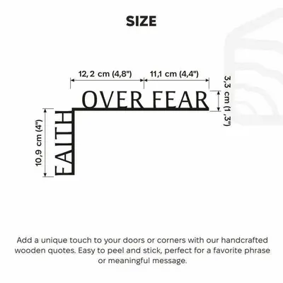 Decorative objects - Wooden Corner Quotes Faith over fear - ENJOY THE WOOD