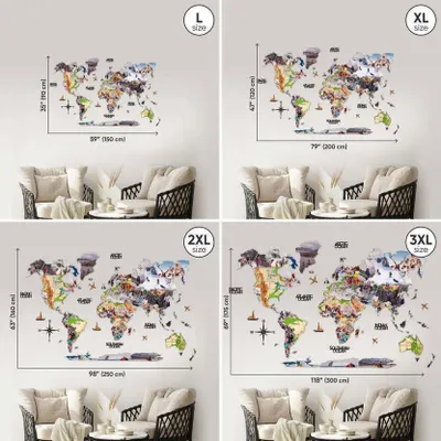 Autres décorations murales - Carte Photo Mondiale 2XL Physique - ENJOY THE WOOD