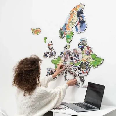 Other wall decoration - Europe Photo Map Physical S - ENJOY THE WOOD