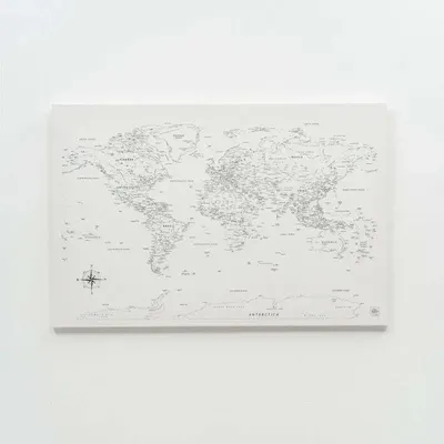 Autres décorations murales - Carte du Monde sur Toile - Cadre Blanc Blanc M - ENJOY THE WOOD