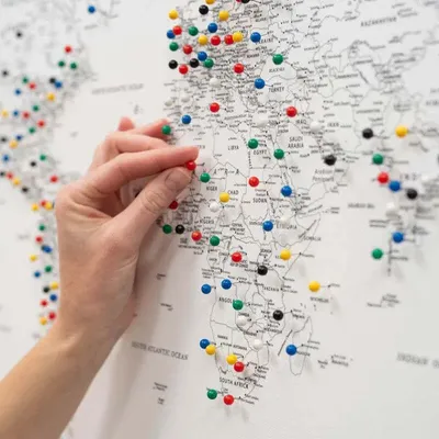 Other wall decoration - World Map on Canvas - White White Frame L - ENJOY THE WOOD