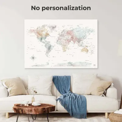 Other wall decoration - World Map on Canvas L Personalization White no Frame - ENJOY THE WOOD