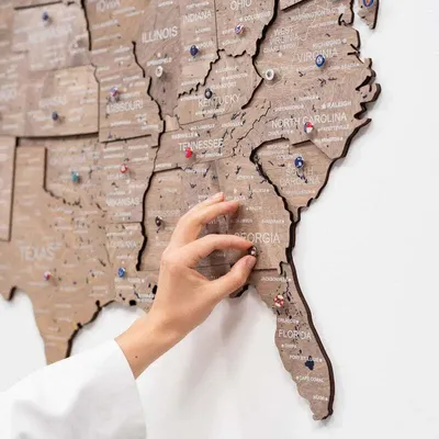 Other wall decoration - Wooden 3d Map of USA - Terra M Prime Plus - ENJOY THE WOOD