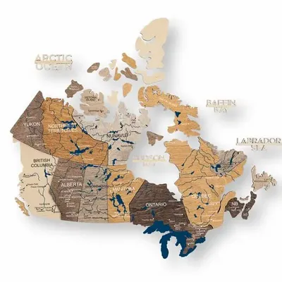 Other wall decoration - 3D Canada Wooden Map Multicolor S Prime Plus - ENJOY THE WOOD