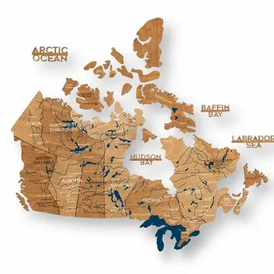 Autres décorations murales - Carte en bois 3D du Canada – Chêne, S, Prime Plus - ENJOY THE WOOD