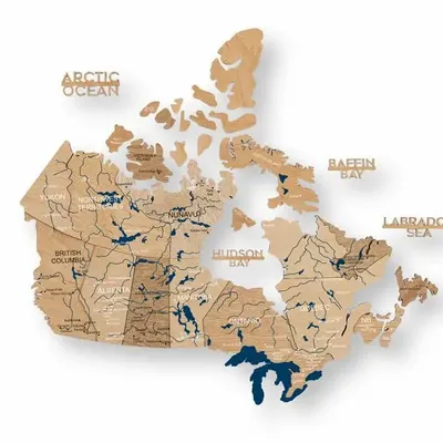Other wall decoration - 3D Canada Wooden Map Gold L Blank - ENJOY THE WOOD