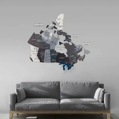 Autres décorations murales - Carte en bois 3D du Canada – Nordik, S, vierge - ENJOY THE WOOD