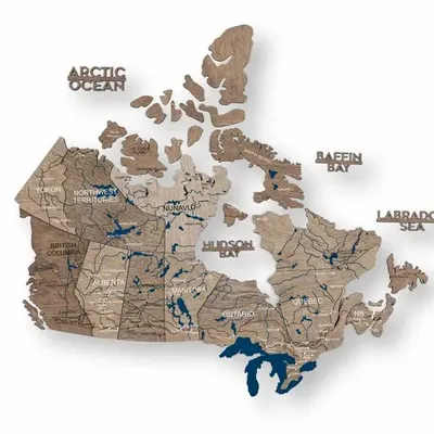 Autres décorations murales - Carte en bois 3D du Canada – Terra, M, Prime Plus - ENJOY THE WOOD