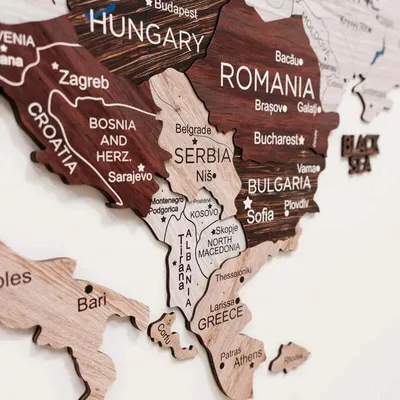 Other wall decoration - 3D Europe Wooden Map Cappucino S Blank - ENJOY THE WOOD