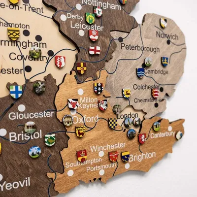 Other wall decoration - 3D Wooden Map of the United Kingdom Multicolor M Blank - ENJOY THE WOOD