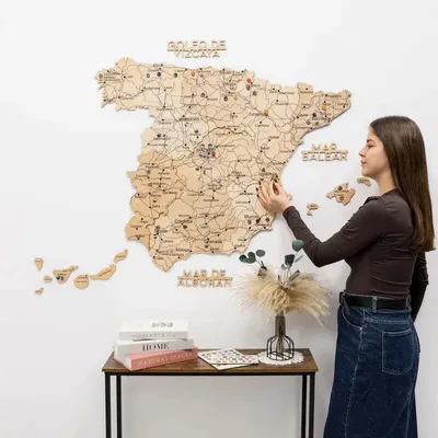 Other wall decoration - Wooden Map of Spain – Gold S Prime - ENJOY THE WOOD