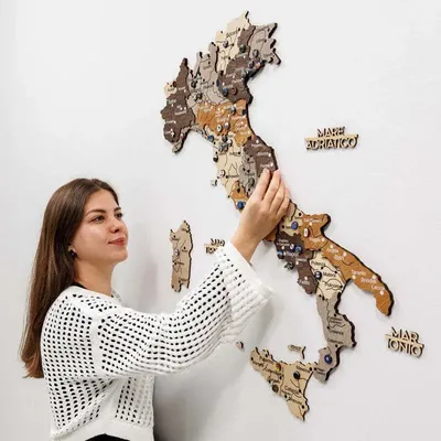 Other wall decoration - Wooden Map of Italy - Multicolor L Blank - ENJOY THE WOOD
