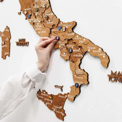 Other wall decoration - Wooden Map of Italy - Oak S Prime - ENJOY THE WOOD