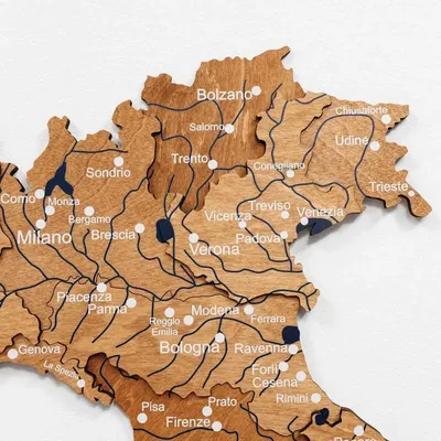 Other wall decoration - Wooden Map of Italy - Oak L Prime Plus - ENJOY THE WOOD