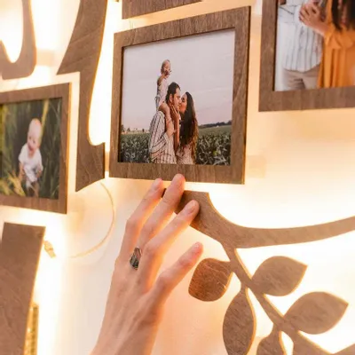 Other wall decoration - Wooden Led Family Tree - Starlight L Oak LED - ENJOY THE WOOD