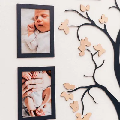 Other wall decoration - Wooden Family Tree - Origins L Purple flowers - ENJOY THE WOOD