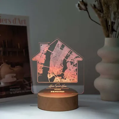 Desk lamps - City Plan Light Stand Heart Light - ENJOY THE WOOD