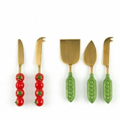Couteaux - Ensemble de couteaux à fromage - petits pois, tomates - CASA AMAROSA