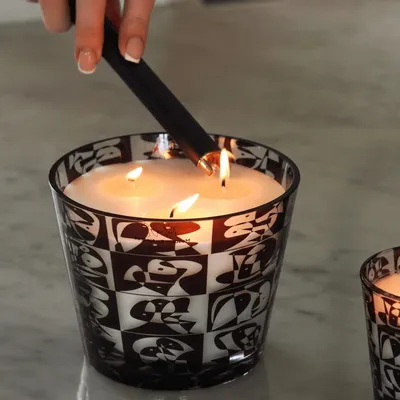 Candles - Mosaico En Ajedrez (Leather-Musk-Amber) - Scented Glass Candle - 10cm - ARTITUDE HOME