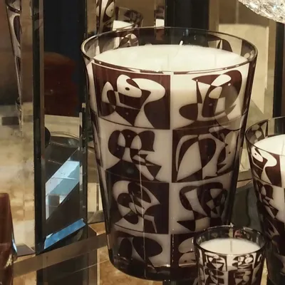 Bougies - Mosaico En Ajedrez (Cuir-Musc-Ambre) - Bougie parfumée en verre - 24 cm - ARTITUDE HOME