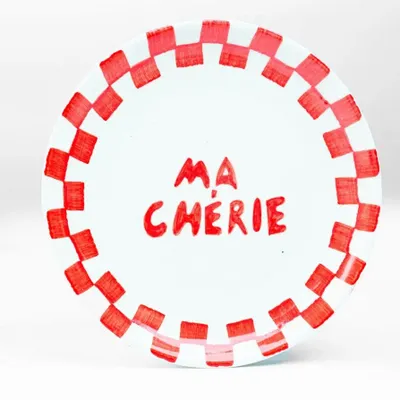 Assiettes au quotidien - Assiette à collation en céramique Ma Cherie, 7 x 7 pouces - CASA AMAROSA
