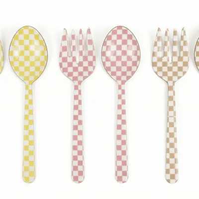 Ustensiles de cuisine - Pelle à salade en émail (ensemble de 2) - 11 x 2,5 pouces - CASA AMAROSA