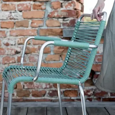 Lawn chairs - MYA - Aluminum outdoor chair with PVC covered armrests. - FIAM SRL