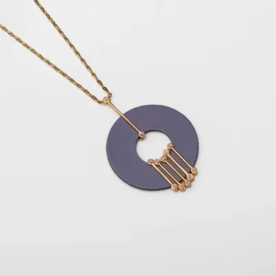 Bijoux - Petit collier en forme de cercle avec pendule - C.KARAKALPAKI