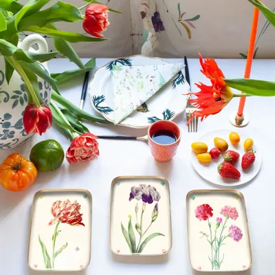 Trays - Tulip enamelled tray - PARADISIO IMAGINARIUM