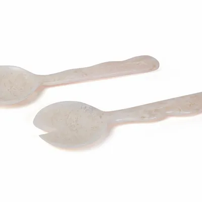 Ustensiles de cuisine - Serveur à salade en résine, vanille, 12,40 x 3,93 pouces - CASA AMAROSA