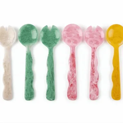 Ustensiles de cuisine - Serveur à salade en résine, vanille, 12,40 x 3,93 pouces - CASA AMAROSA