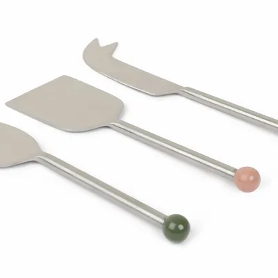 Couteaux - Ensemble de couteaux à fromage en acier inoxydable, (ensemble de 3) - - CASA AMAROSA