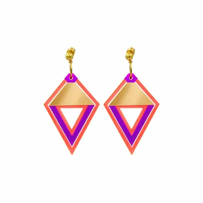 Bijoux - Boucles d'oreilles COVER Violet/Mangue - TELLMEE