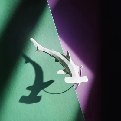 Wall ensembles - Porcelain Hammerhead Sculpture – White - OCEANSTORE DESIGN