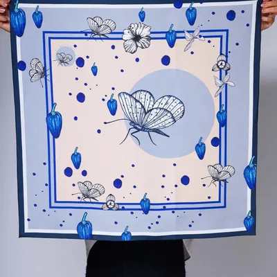 Foulards et écharpes - foulard Pur soie, Carré de soie 67,  Création et impression françaises - KOUNTHEA RETH