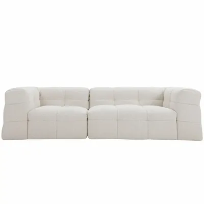 Sofas - ASTANA ecru bouclette sofa - EMPREINTE DU TEMPS